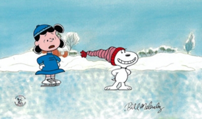 Lucy and Snoopy skate smile